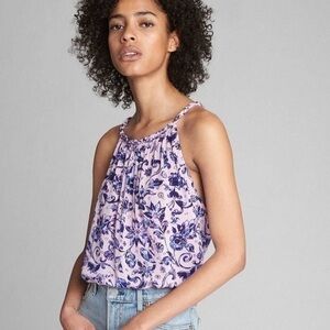 GAP Twist Strap sleeveless Blouse Pink Floral med.